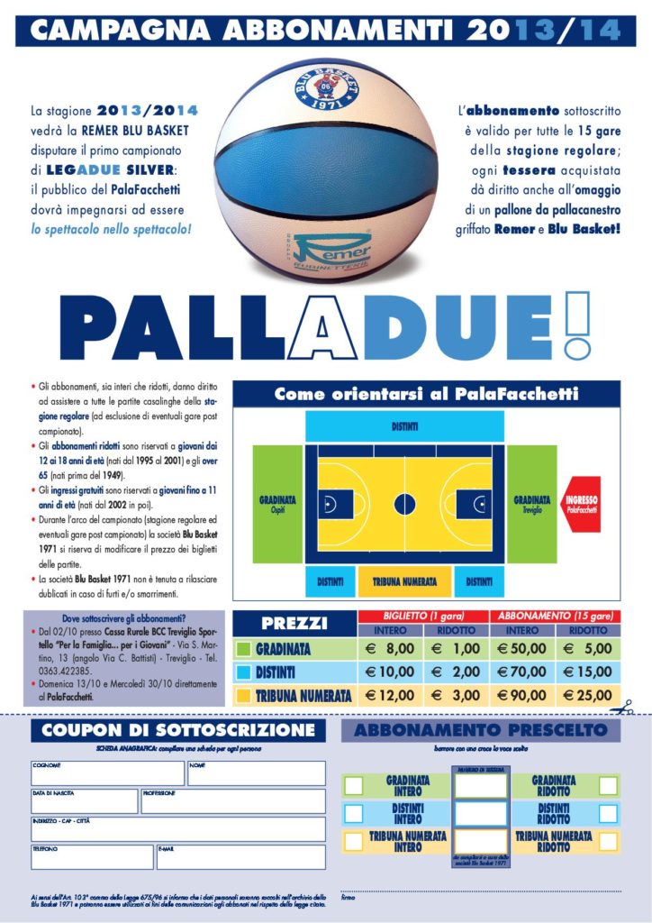 Al via oggi la campagna abbonamenti della Remer Treviglio