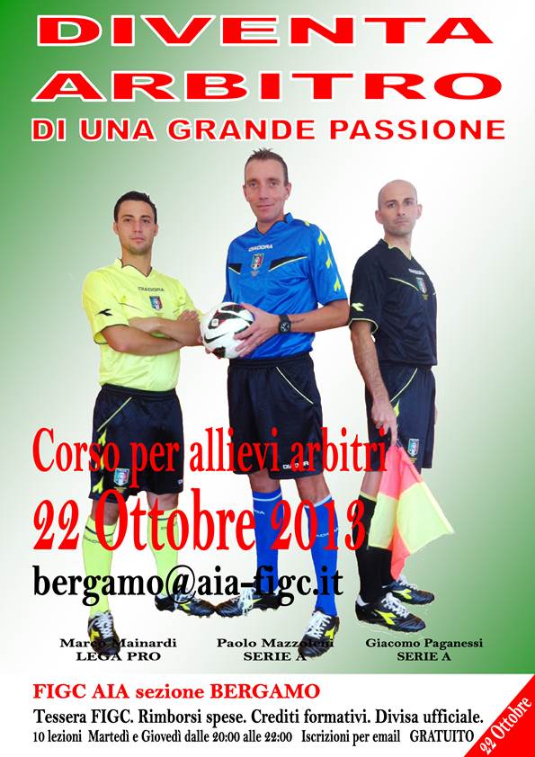 Parte anche a Bergamo il corso per diventare arbitro di calcio: iscrizione gratuita e tanti vantaggi