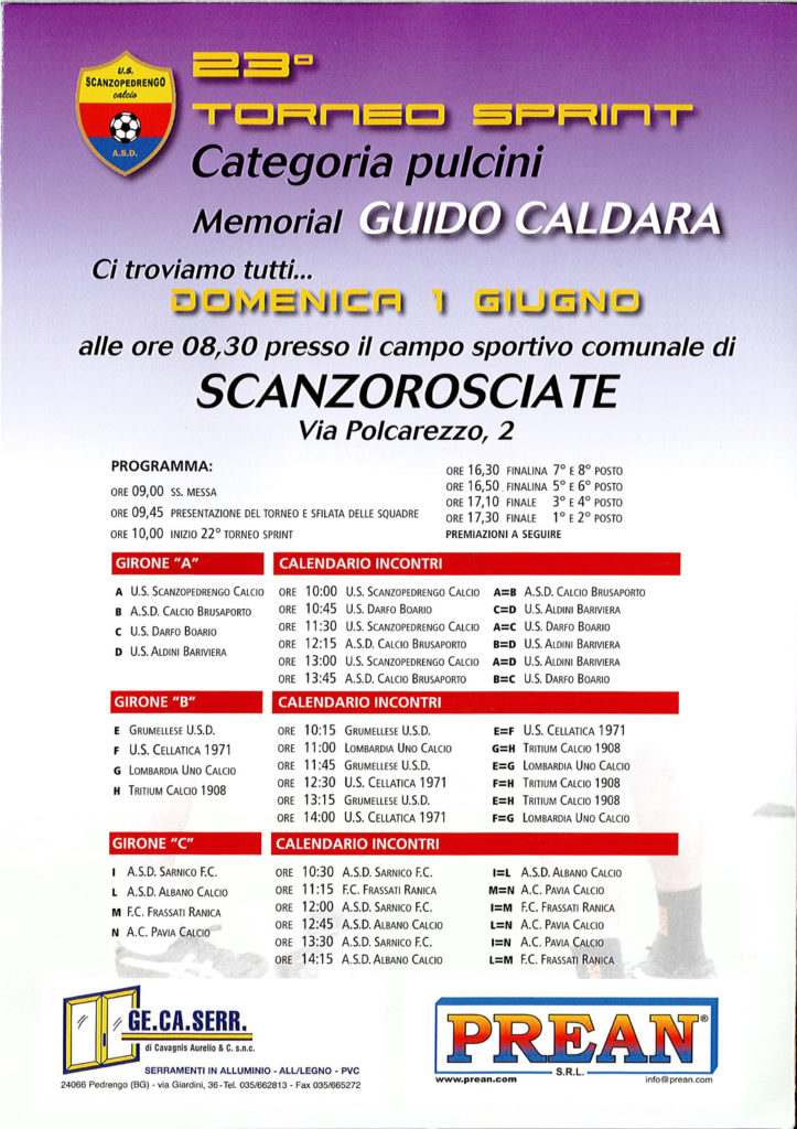 Domenica di festa a Scanzo: arriva il Torneo Sprint – Memorial Caldara per Pulcini