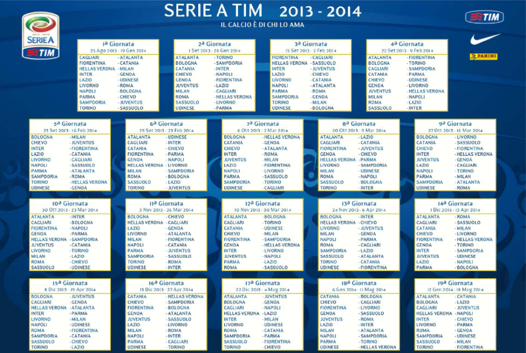 Serie A, il calendario completo 2014/2015