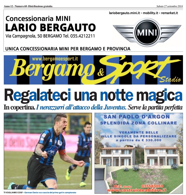 Bergamo & Sport allo stadio per il campionato 2015/2016 dell’Atalanta