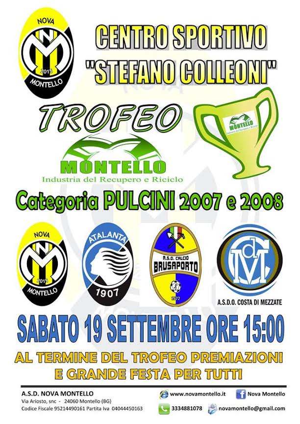 Sabato 19 settembre grande appuntamento con il Trofeo Montello Spa