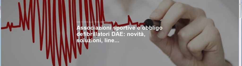 Sabato a Bergamo il convegno sui defibrillatori: le società dilettantistiche sono invitate a partecipare