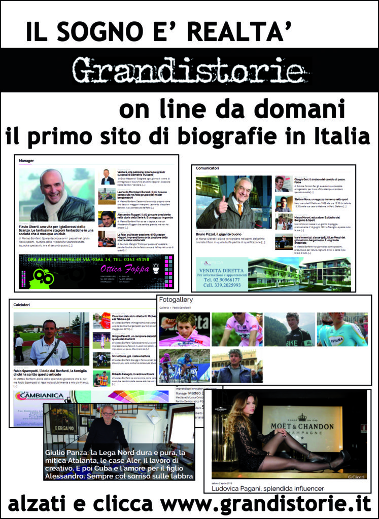 www.grandistorie.it: è on line il primo sito in Italia di biografie. Dateci un’occhiata!