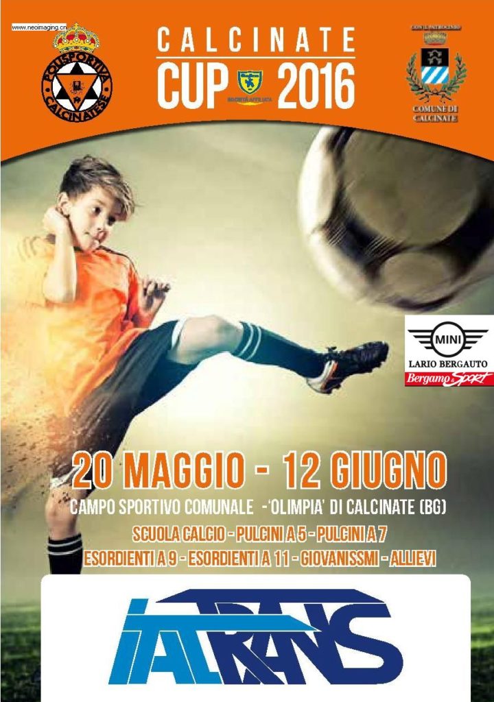 Tutto pronto per la Calcinate Cup 2016: si comincia venerdì 20 maggio