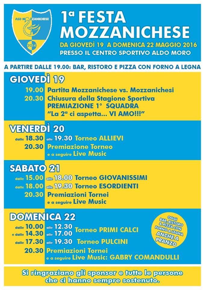Arriva la prima festa della Mozzanichese: partite, premiazioni, tornei giovanili e tanta musica