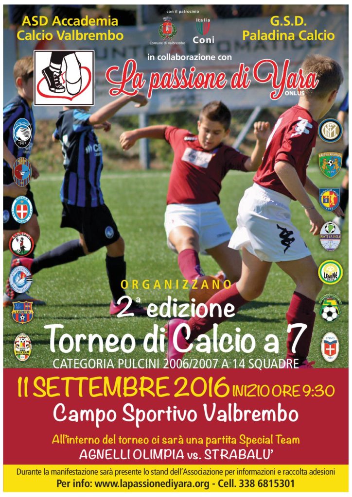 Paladina Calcio e “La Passione di Yara”, tre giorni di eventi dal 9 all’11 settembre