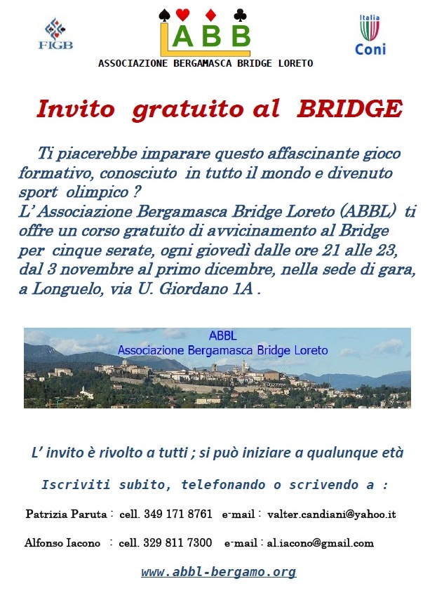 Corso di bridge introduttivo e gratuito a Longuelo