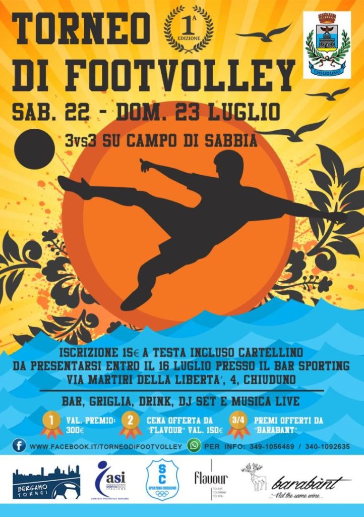 Sporting Chiuduno, il 22 e il 23 luglio una rovente due giorni di foot-volley