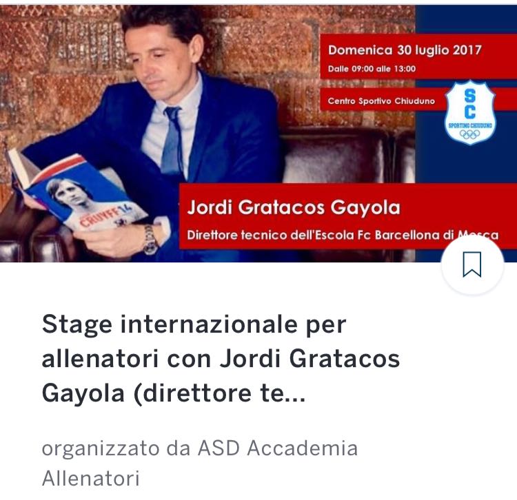 Chiuduno, tutti a lezione dal re della Cantera Blaugrana