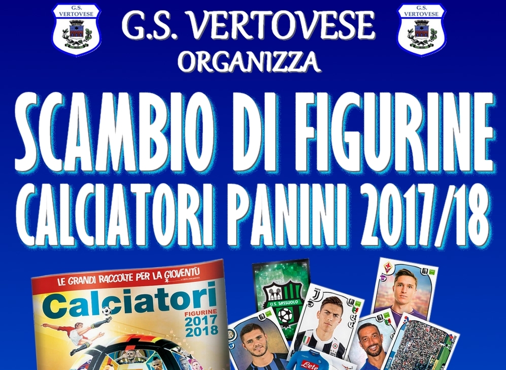 G.S.Vertovese: sabato 24 marzo lo scambio di figurine Calciatori Panini 2017/18