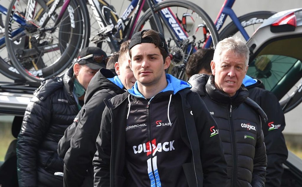 Francesco Lamon del Team Colpack alla finalina ai Mondiali su pista di Apeldorn