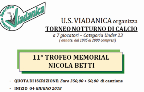 U.S. Viadanica: aperte le iscrizioni al  Torneo notturno di calcio a 7