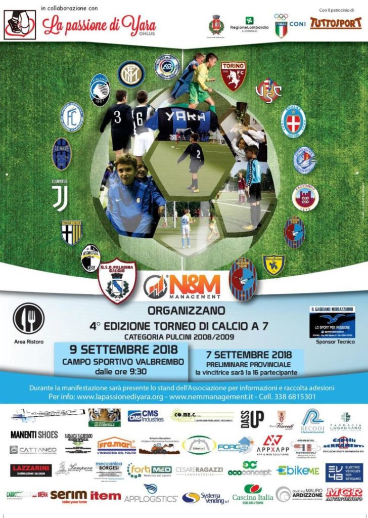 La Passione di Yara: lunedì 3 settembre la presentazione del Torneo nazionale che si svolgerà a Valbrembo