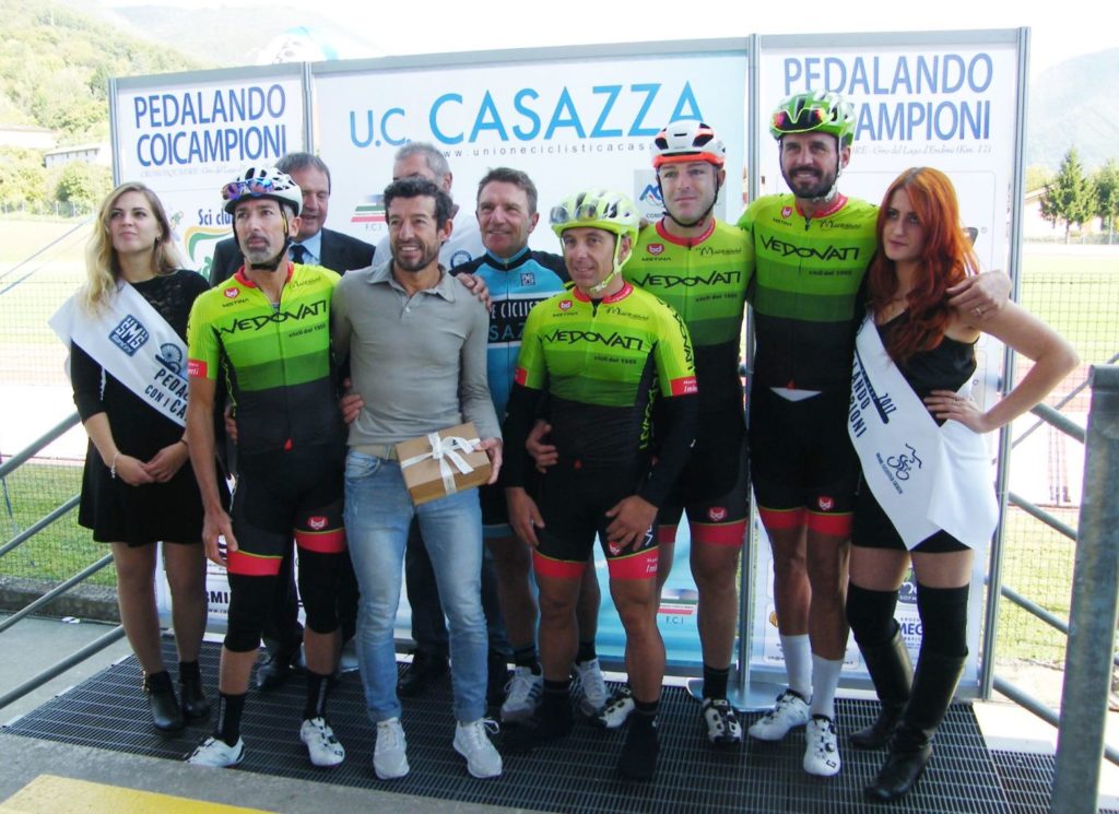 La Pedalando coi campioni 2018 a Casazza con Cadel Evans e Ivan Basso