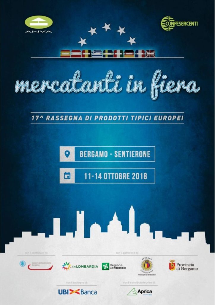 Da giovedì 11 ottobre a domenica 14 in centro a Bergamo torna Mercatanti in fiera