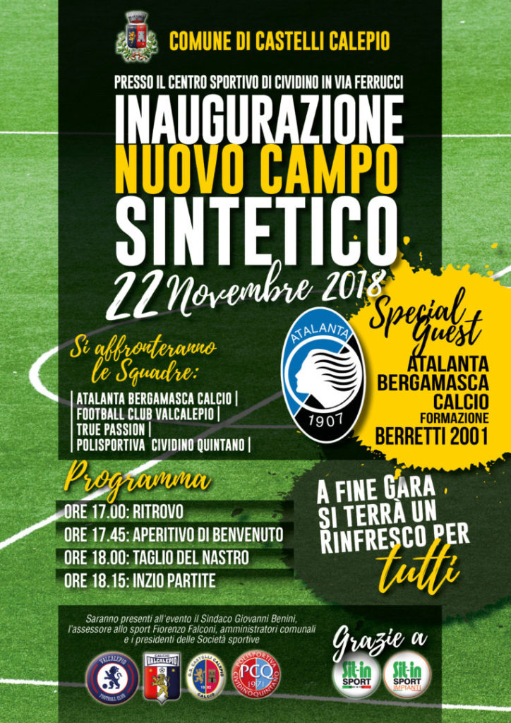 Taglio del nastro per il nuovo sintetico a Castelli Calepio