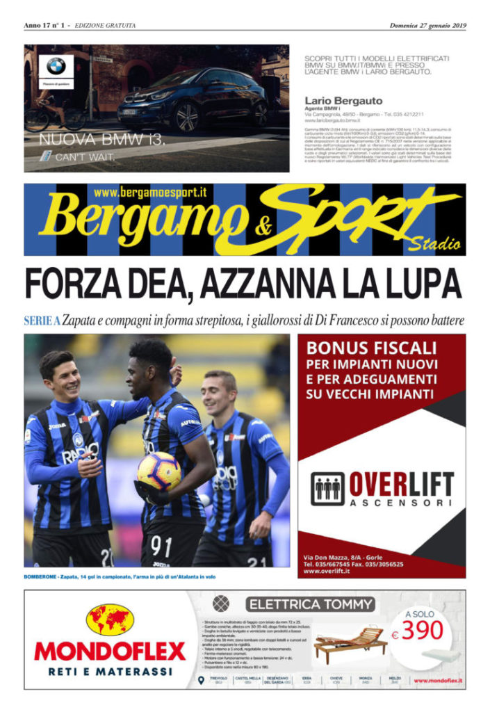 Atalanta-Roma, Bg & Sport Stadio in distribuzione domenica al Comunale. Leggi qui la tua copia gratuita!