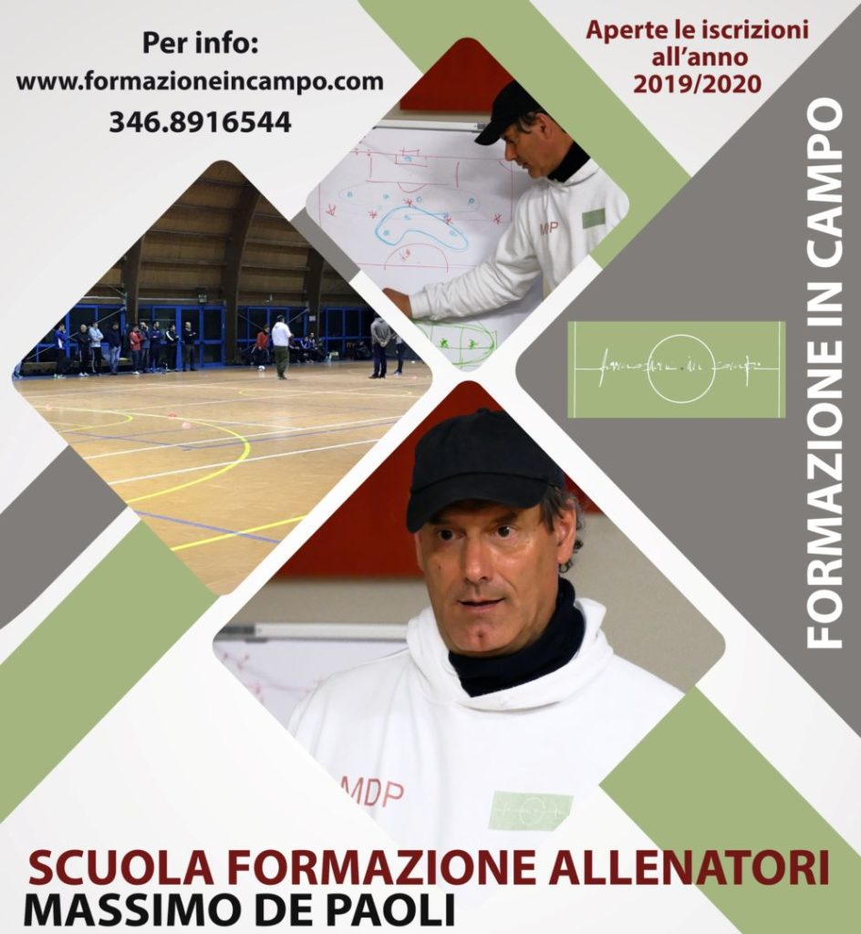 Scuola Formazione Allenatori Massimo De Paoli: tre sere per assistere alla lezione. Aperte le iscrizioni per l’anno 2019-2020.