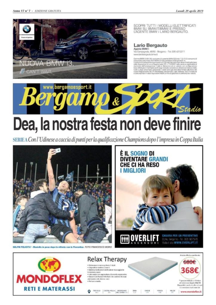 Atalanta-Udinese, la nostra festa non deve finire! Leggi qua la copia gratuita del Bergamo&Sport Stadio