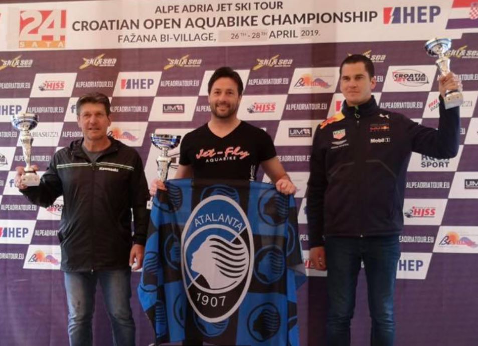 Tutti pazzi per l’Atalanta. Anche l’asso delle moto d’acqua Michele Cadei