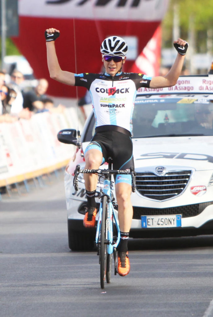 Assolo di Andrea Bagioli (Colpack) al Trofeo Città di San Vendemiano