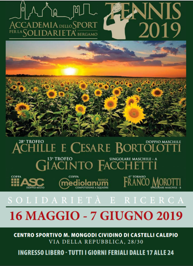 Accademia dello Sport per la solidarietà, Tennis 2019, presentata l’edizione numero 43!