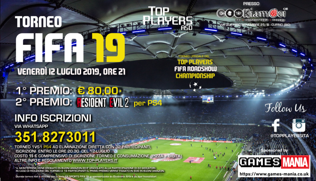 Il 12 luglio a Curno mega torneo di FIFA 19 su PS4