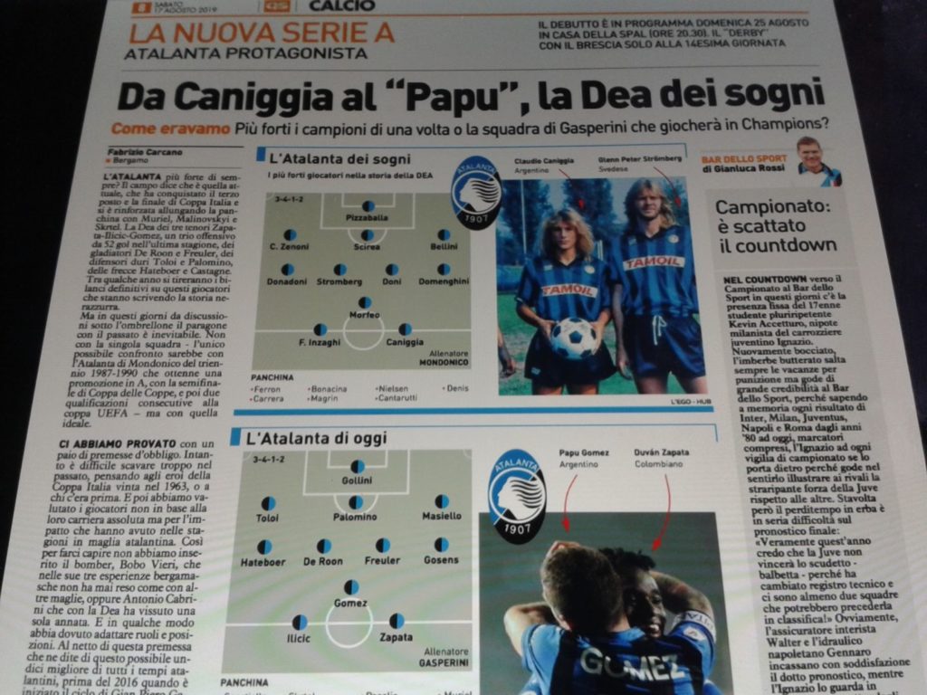 Questa Atalanta la più forte di sempre? Il Giorno la confronta con quella ideale