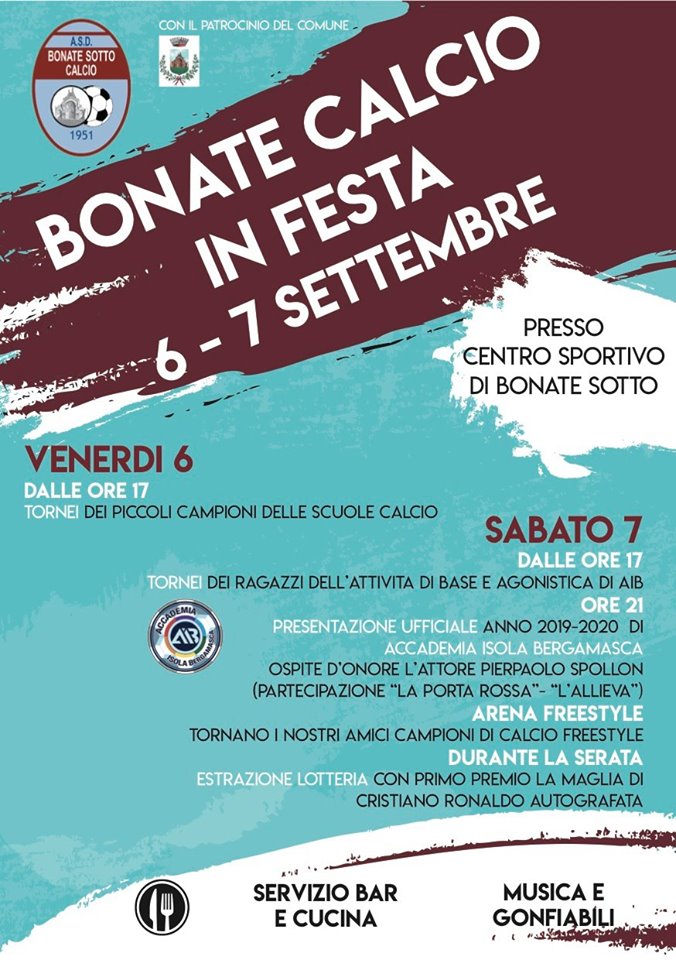 Accademia Isola Bergamasca, sabato 7 settembre a Bonate Sotto la presentazione ufficiale dell’anno 2019-20