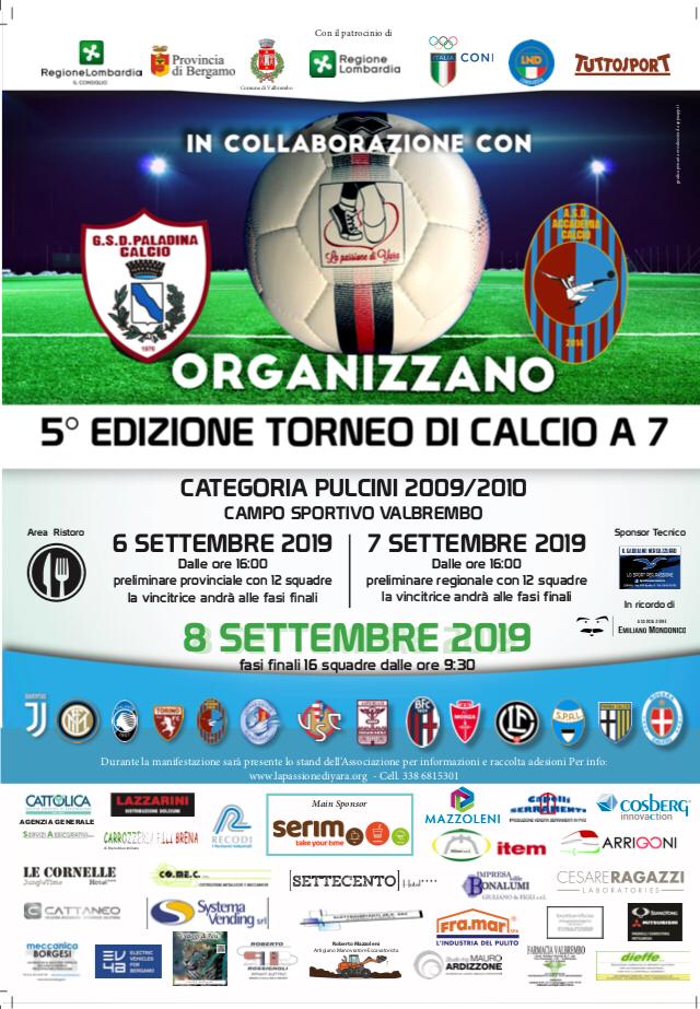 A Valbrembo tutto pronto per la Quinta edizione del Torneo di Calcio “La Passione di Yara”