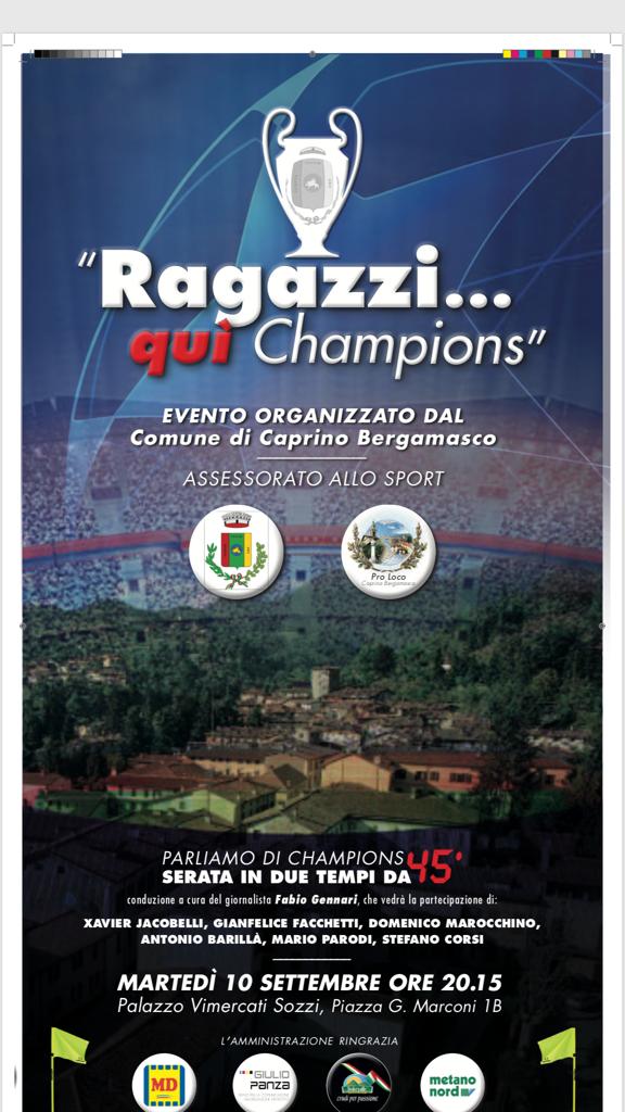 Martedì a Caprino una serata per parlare di Dea e di Champions