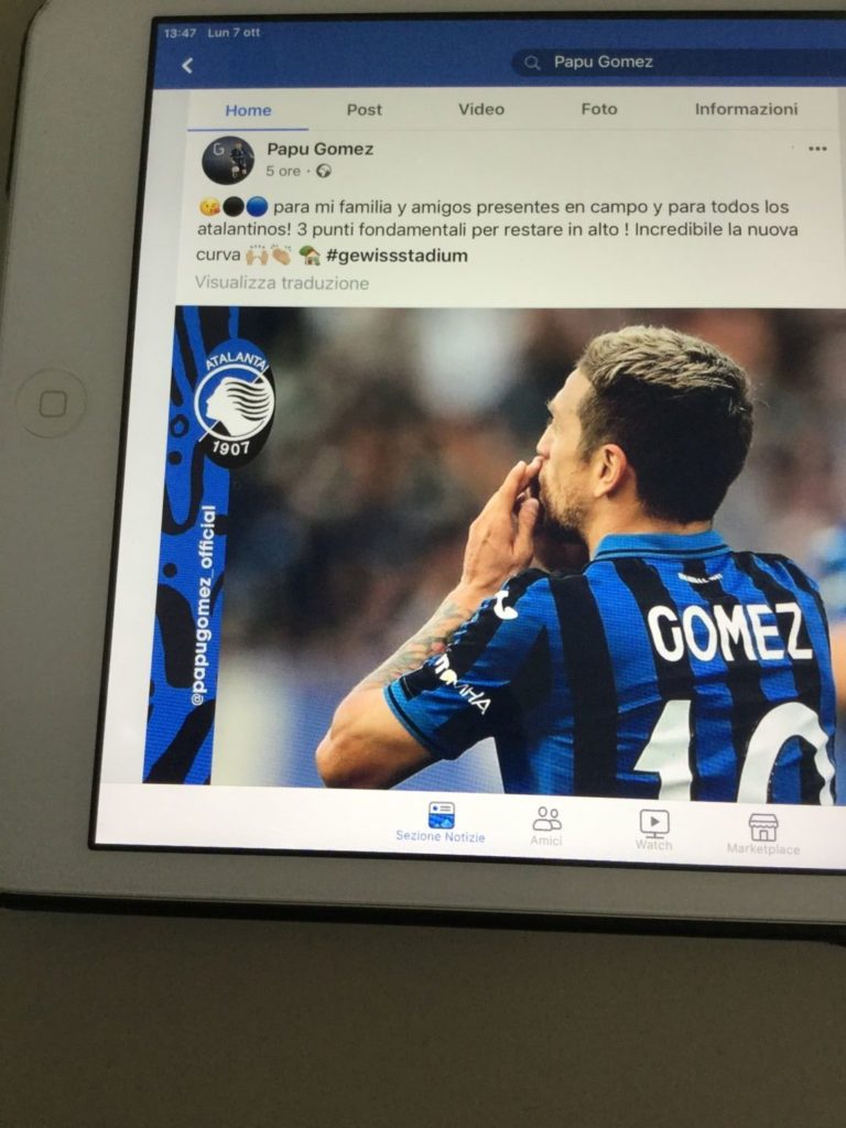 Tutta la gioia del Papu Gomez: “Tre punti per restare in alto”