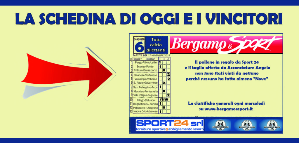 Totocalciodilettanti, domenica senza vincitori. In testa alla classifica generale c’è sempre Cristian Locatelli
