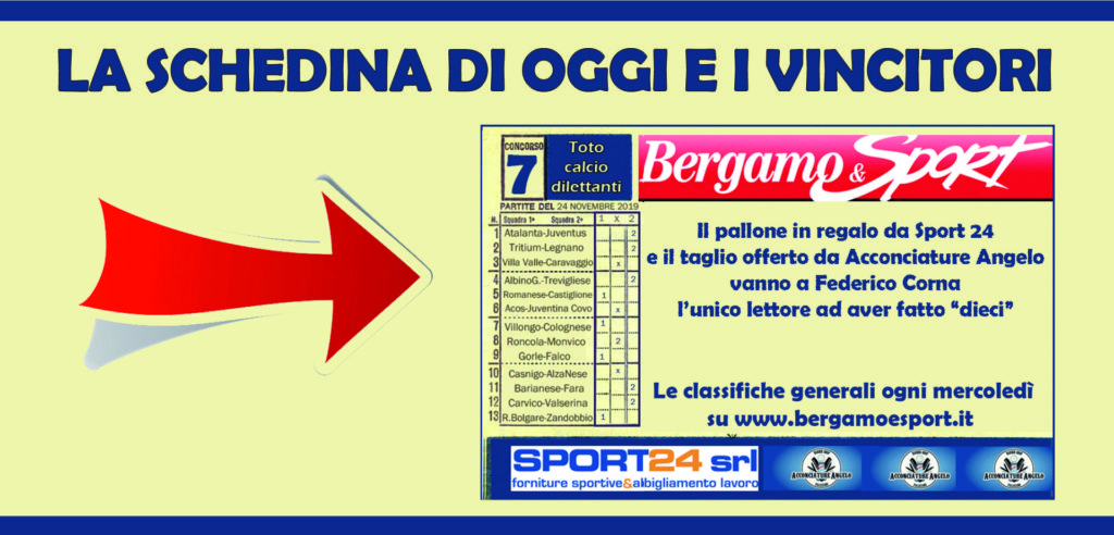 Totocalciodilettanti, i risultati. Federico Corna super, vince il pallone e il taglio di capelli