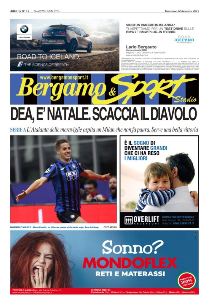 Domenica l’Atalanta aspetta un Milan che non fa paura. Leggi qui gratuitamente il Bergamo&Sport che sarà distribuito allo stadio