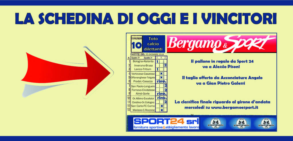 Totocalciodilettanti. Questa settimana festeggiano Pisoni e Galessi. Super premio dell’andata a Gotti, Fumagalli e Galessi