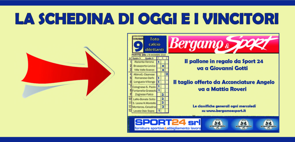 Totocalciodilettanti, i risultati della nona schedina e la classifica generale. Comandano Gotti e Fumagalli