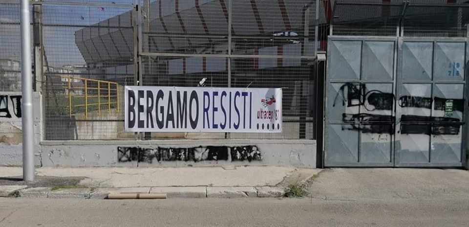 Il messaggio da Taranto: “Bergamo resisti”