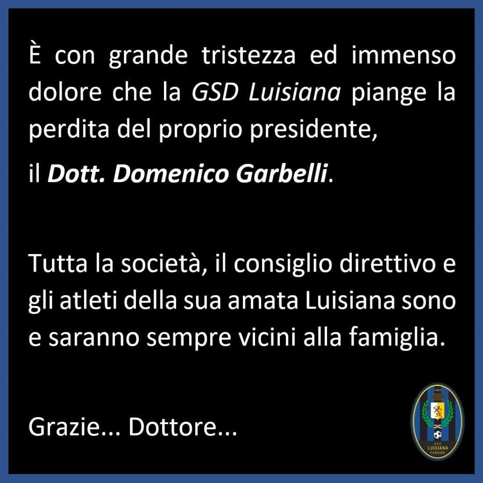 La Luisiana piange la scomparsa del presidente Garbelli