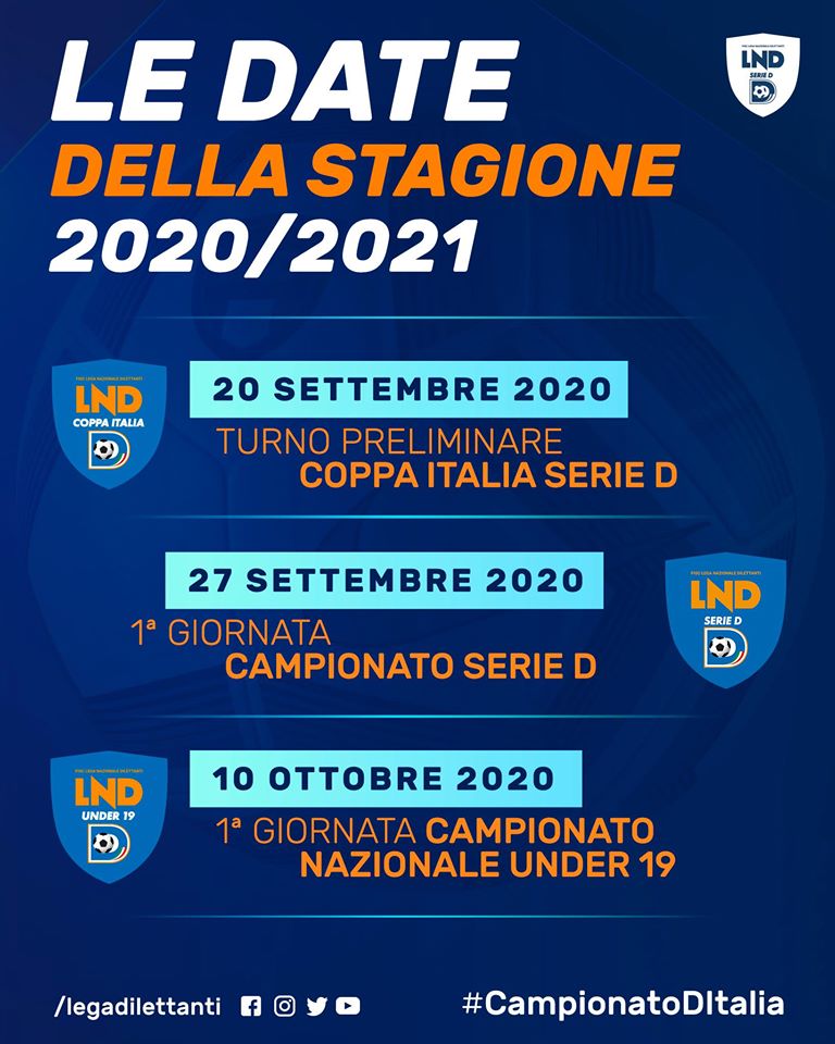 Ufficiale: Serie D al via il 27 settembre