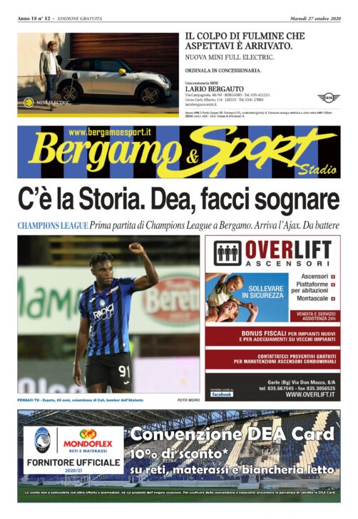 Champions League, la prima in assoluto al Gewiss Stadium. Ecco il Bergamo&Sport per la partita Atalanta-Ajax