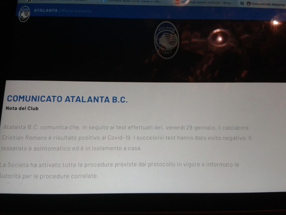 Cristian Romero prima positivo poi negativo al tampone. Ora è in isolamento
