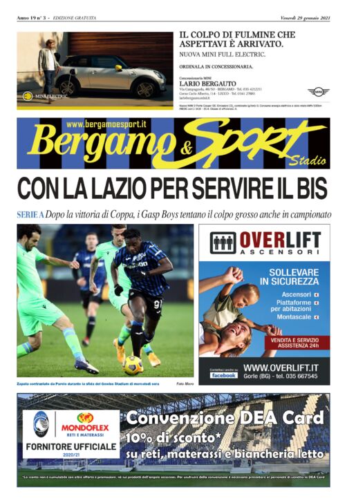 Atalanta-Lazio, serve il bis dopo la vittoria di Coppa. Qui puoi leggere gratuitamente il Bergamo&Sport che domani sarà distribuito nelle attività commerciali di Bergamo