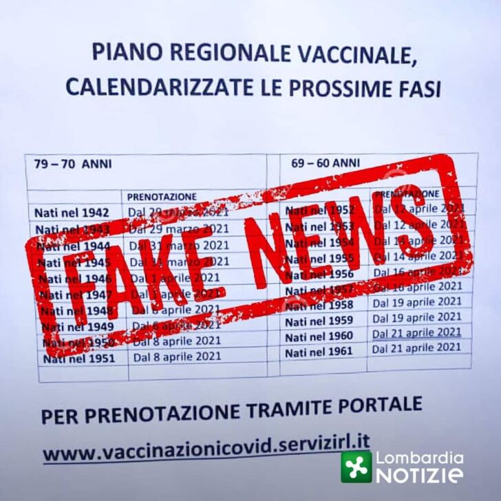 Vaccini, Regione Lombardia: “Falsa la tabella che sta circolando”
