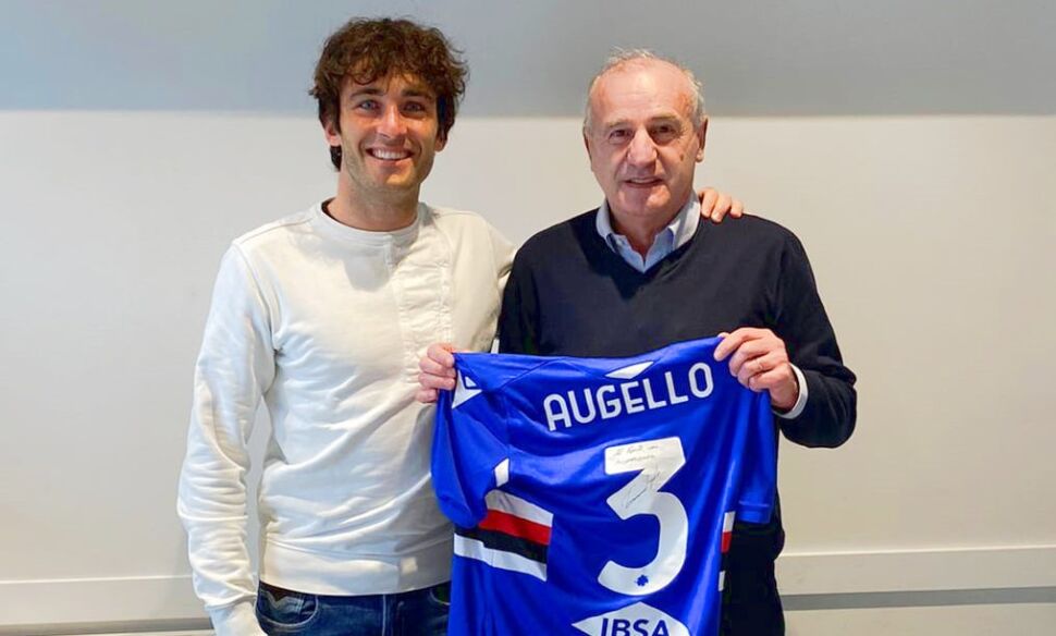 Ponte, che bella sorpresa: Augello della Sampdoria fa visita al presidente Bonasio