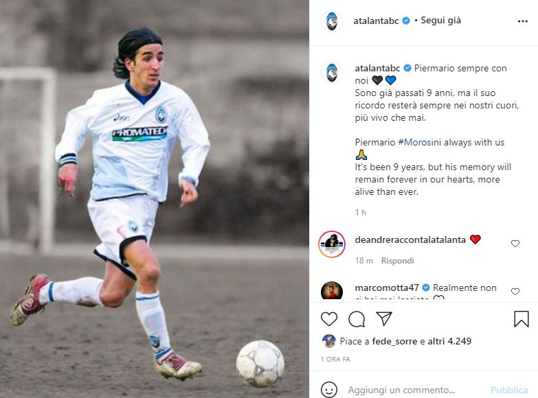 Questo stesso giorno 9 anni fa: “Piermario Morosini sempre con noi”