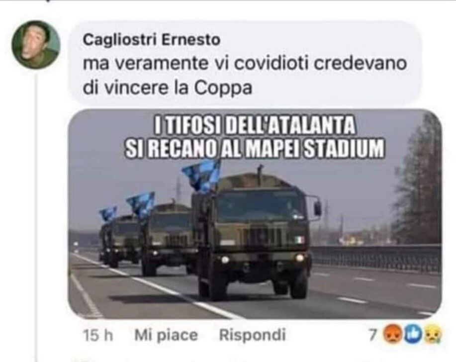 Camion militari Covid “atalantini”: Belotti querela l’utente facebook