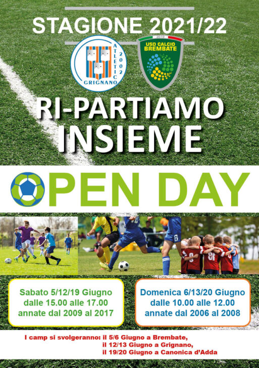 Ri-partiamo insieme. Ecco gli open day dell’Atletico Grignano e del Calcio Brembate