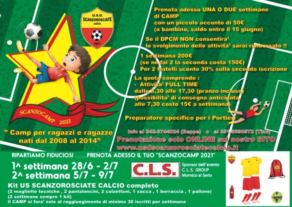 Ecco lo ScanzoCamp 2021 per ragazzi e ragazze nati dal 2008 al 2014